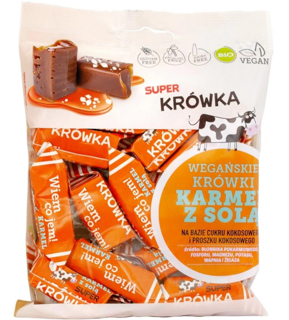 Krówki bezmleczne o smaku karmelu z solą BEZGL. BIO 150g