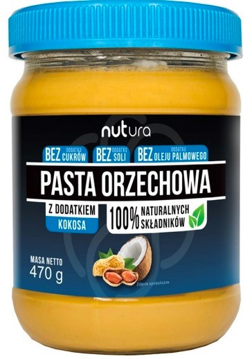 Pasta orzechowa z dodatkiem kokosa 470 g