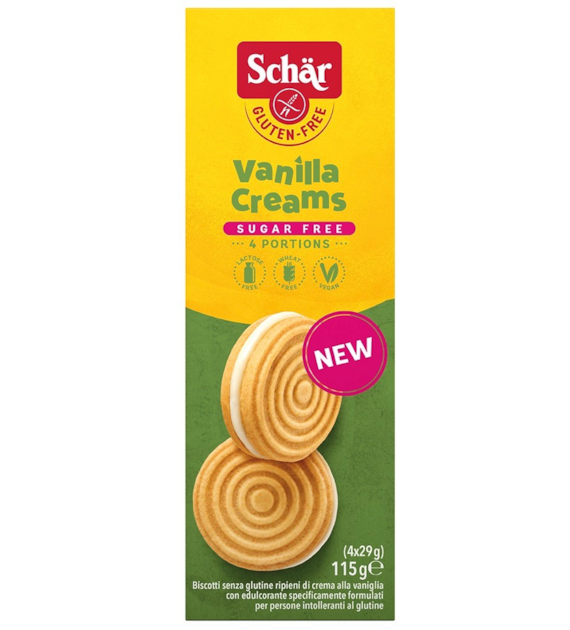 Vanilla Creams- ciastka z kremem waniliowym bez cukru BEZGL. 115 g