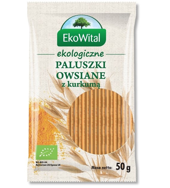 Paluszki owsiane pełnoziarniste z kurkumą BIO 50 g