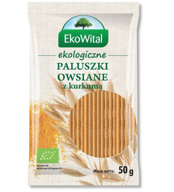 Paluszki owsiane pełnoziarniste z kurkumą BIO 50 g