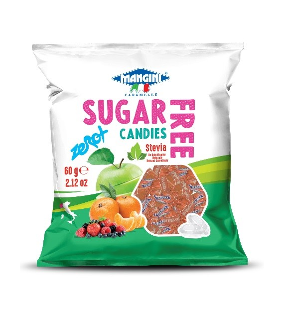 Cukierki o smaku truskawkowym ze stewią bez cukru 60 g