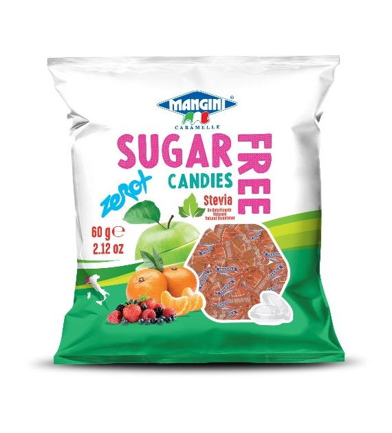 Cukierki o smaku zielonego jabłka ze stewią bez cukru 60 g