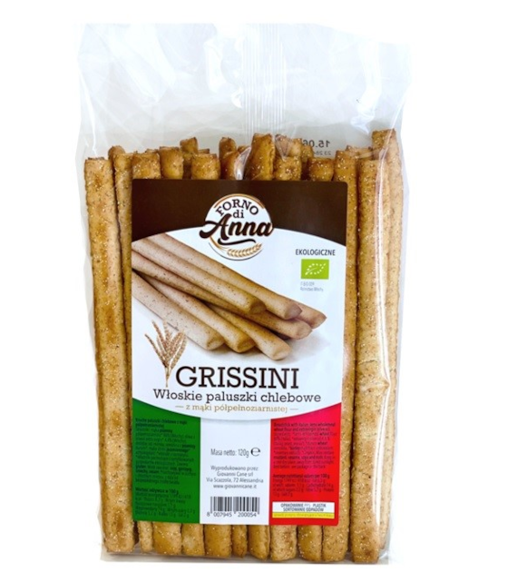 Grissini z mąki półpełnoziarnistej BIO 120 g