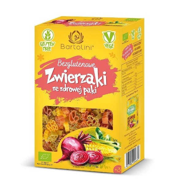 Makaron kukurydziano-ryżowy zwierzątka kolorowe  BEZGL. BIO 250g