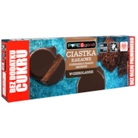 Ciastka kakaowe z kremem o smaku brownie w czekoladzie gorzkiej bez dodatku cukru 128g