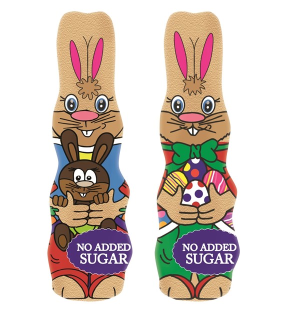 Zajączek wielkanocny z czekolady mlecznej bez dodatku cukru 60 g (SPRZEDAŻ TYLKO NA OPAKOWANIA ZBIORCZE)