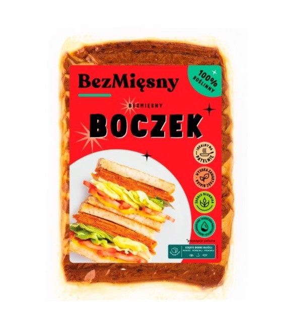 Bezmięsny Boczek w plastrach 100g