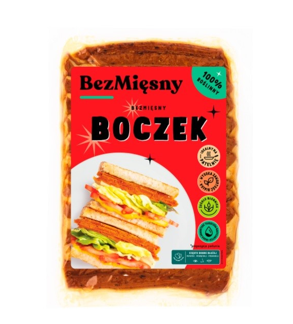Bezmięsny Boczek w plastrach 100g