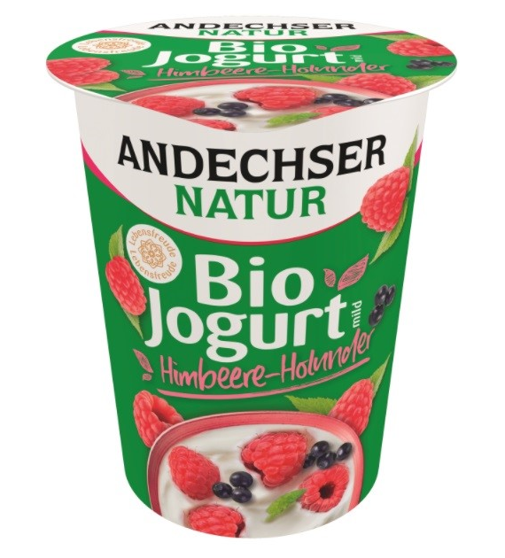 Jogurt malina-czarny bez 3,8% tł. BIO 400 g