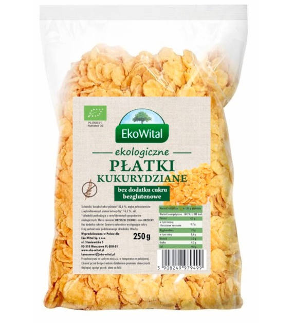 Płatki kukurydziane bez dodatku cukru BEZGL. BIO 250 g