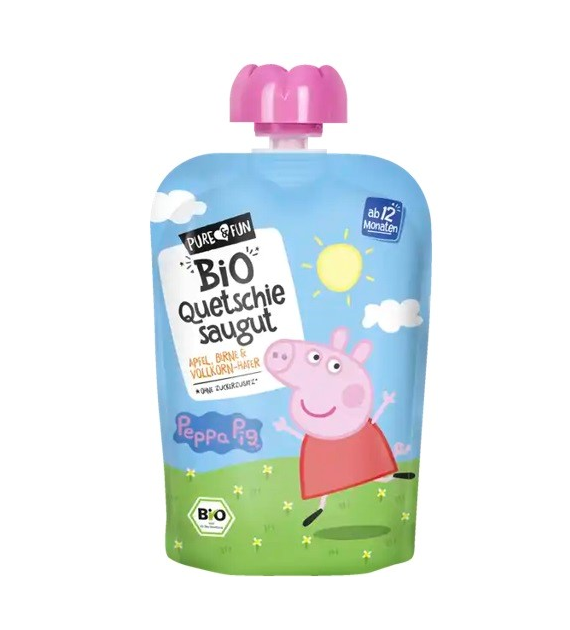 Przecier jabłko- gruszka z owsem BIO 100 g Świnka Peppa
