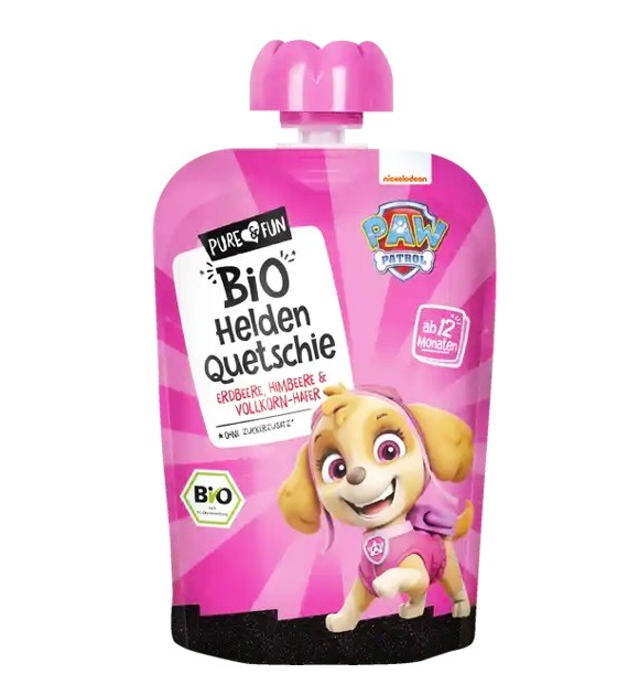 Przecier truskawka- malina z owsem BIO 100 g Psi Patrol- Skye
