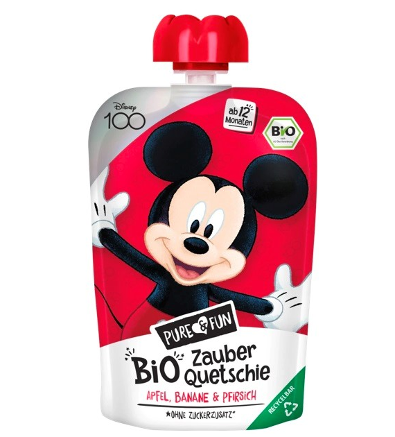 Przecier jabłko- banan- brzoskwinia BIO 100 g Myszka Miki