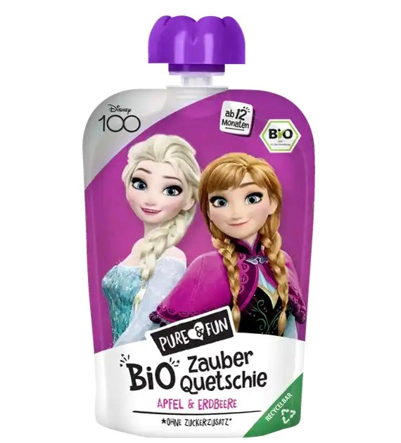 Przecier jabłko- truskawka BIO 100 g Kraina Lodu- Elza i Anna