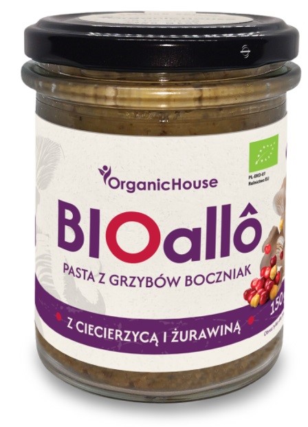 BIOallô - pasta z grzybów boczniak z ciecierzycą i żurawiną 180 g