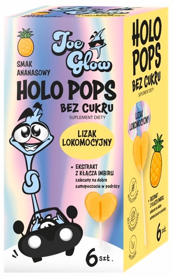 HOLOPOPS lizak lokomocyjny bez cukru  (6szt) 36g