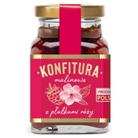 Konfitura malinowa z płatkami róży 170g