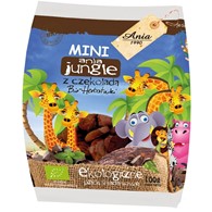 Ciastka z czekoladą mini jungle BIO 100g