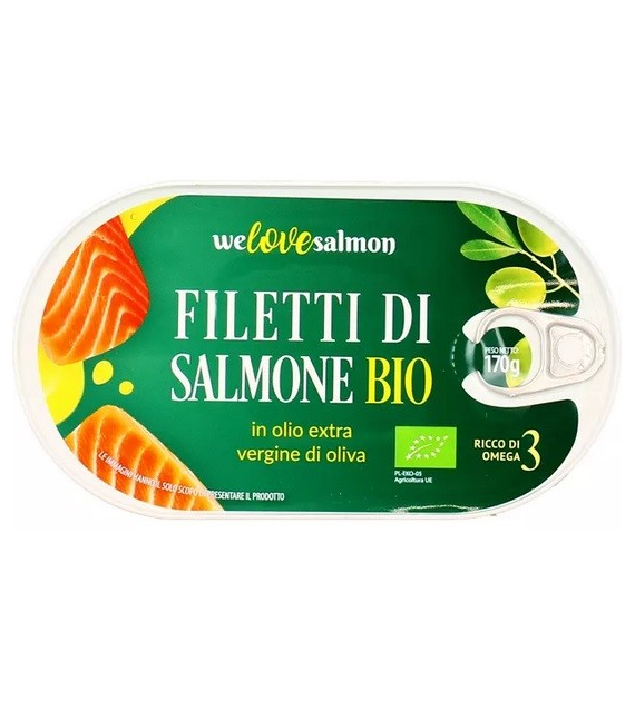Filet z łososia w oliwie extra virgine BIO 170g/100g