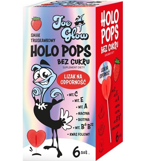 HOLOPOPS Lizak na odporność truskawkowy  B/C ( 6szt) 36 g