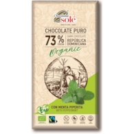 Czekolada gorzka 73% kakao z miętą BIO 100 g