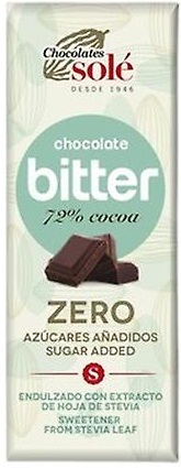 Czekolada gorzka 72% kakao bez dodatku cukru ze stewią KETO 25 g