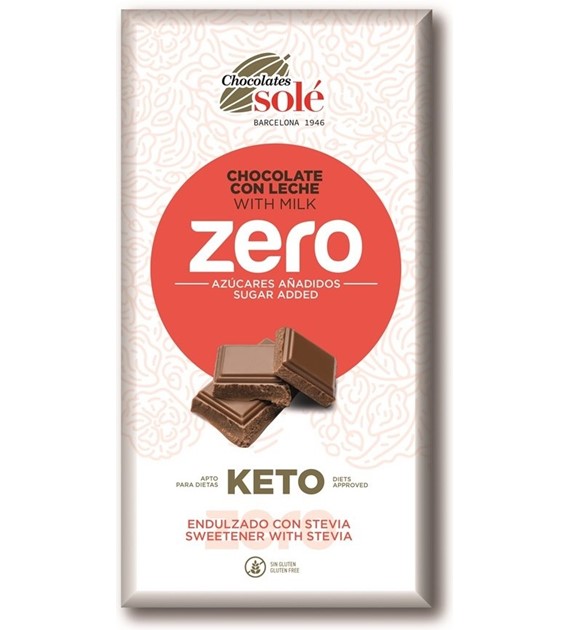 Czekolada mleczna bez dodatku cukru ze stewią KETO 100 g