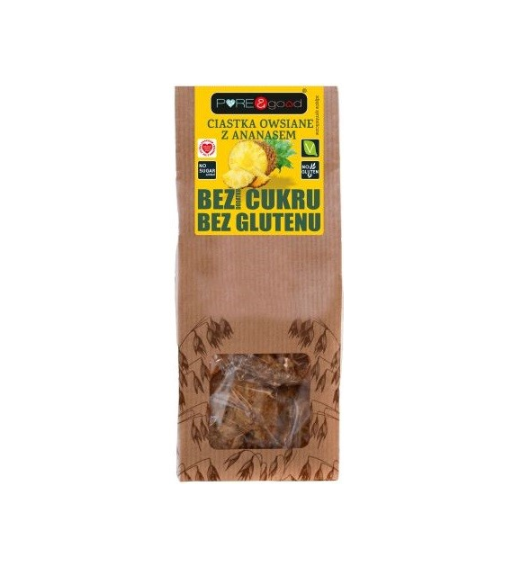 Ciastka owsiane z ananasem BEZGL. B/C cukru 150g