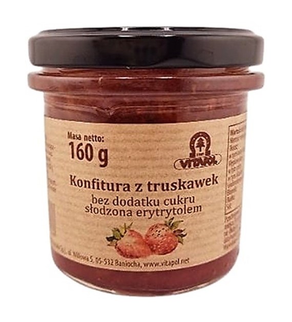 Konfitura z truskawek słodzona erytrytolem B/C 160g