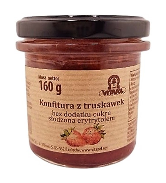 Konfitura z truskawek słodzona erytrytolem B/C 160g