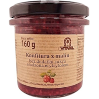 Konfitura z malin słodzona erytrytolem  B/C 160g