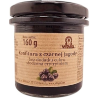 Konfitura z czarnej jagody słodzona erytrytolem B/C 160g