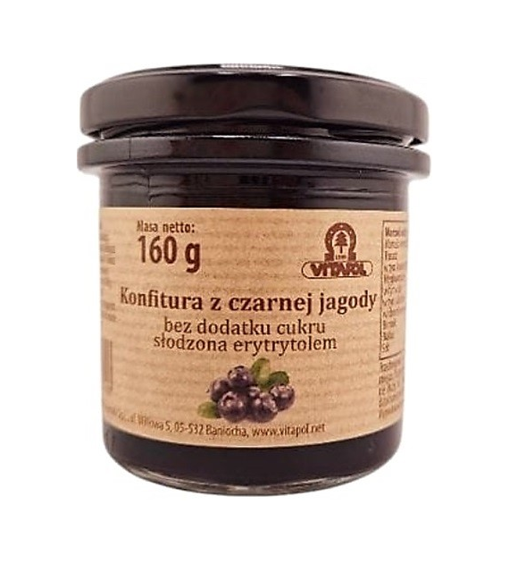 Konfitura z czarnej jagody słodzona erytrytolem B/C 160g