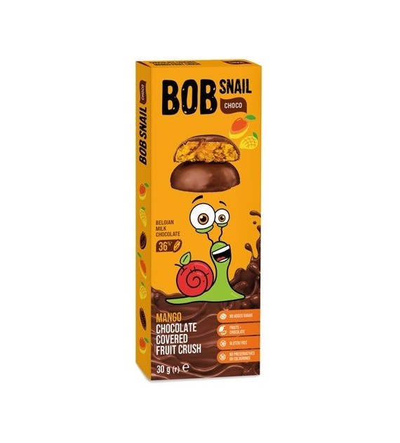 Przekąska jabłko mango w mlecznej belgijskiej czekoladzie 30g
