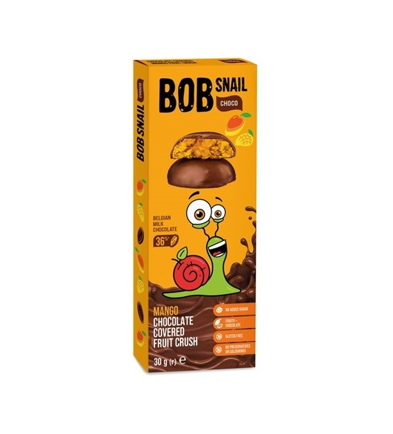 Przekąska jabłko mango w mlecznej belgijskiej czekoladzie 30g