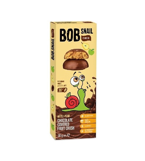 Przekąska jabłko gruszka w mlecznej belgijskiej czekoladzie 30g