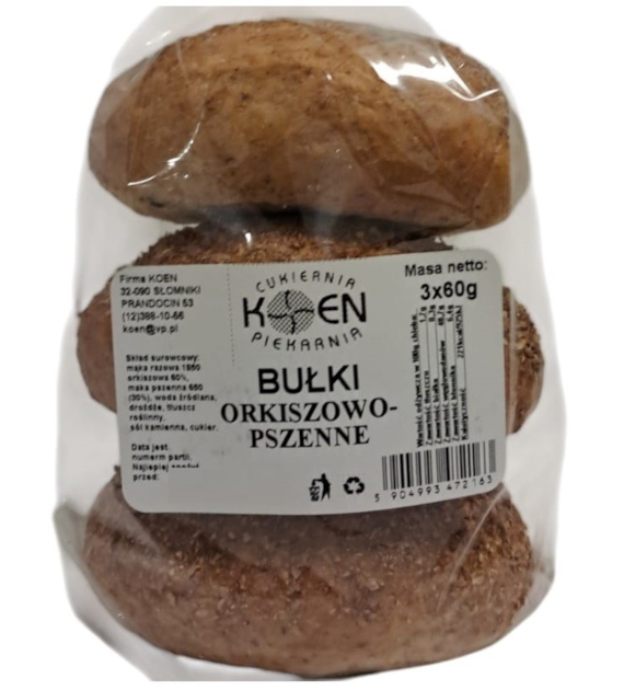 Bułki orkiszowo-pszenne 3x60