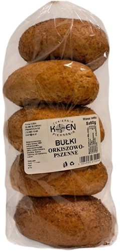 Bułki orkiszowo-pszenne 5x60g