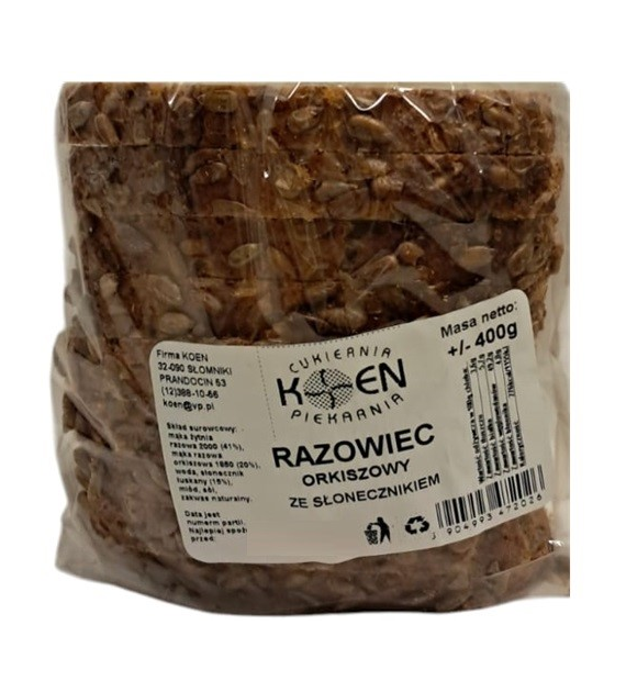Razowiec orkiszowy ze słonecznikiem 400g