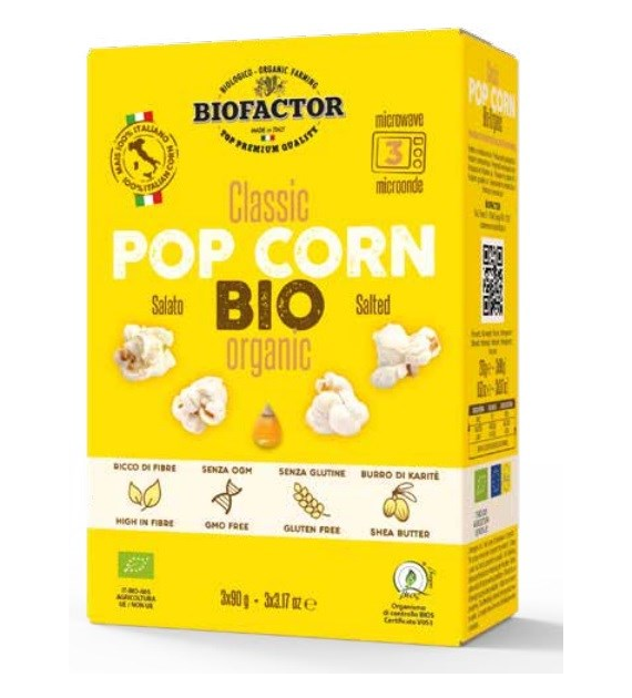 Popcorn z solą do mikrofalówki bezglutenowy BIO 3 x 90 g