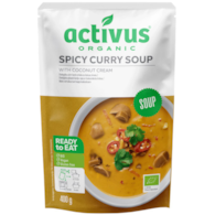Zupa pikantne curry z kremem kokosowym i grzybami shiitake BIO 400 g