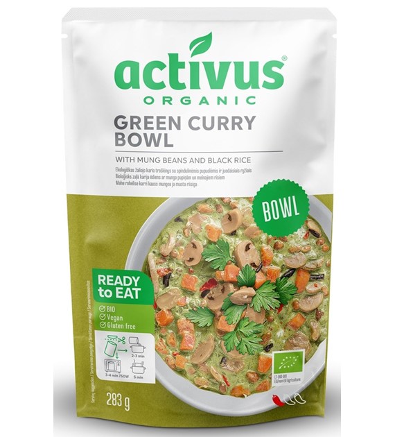 Danie zielone curry z fasolą mung i czarnym ryżem BEZGL. BIO 283 g