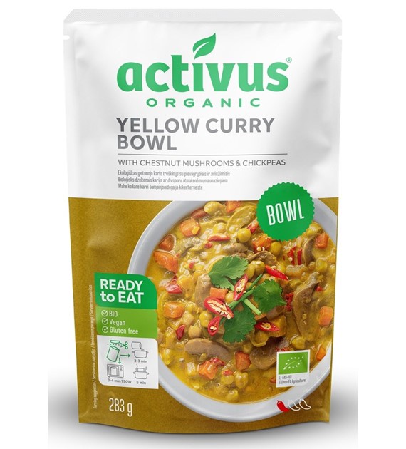 Danie żółte curry z brązowymi pieczarkami i ciecierzycą BEZGL. BIO 283 g