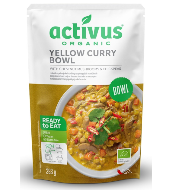 Danie żółte curry z brązowymi pieczarkami i ciecierzycą BEZGL. BIO 283 g