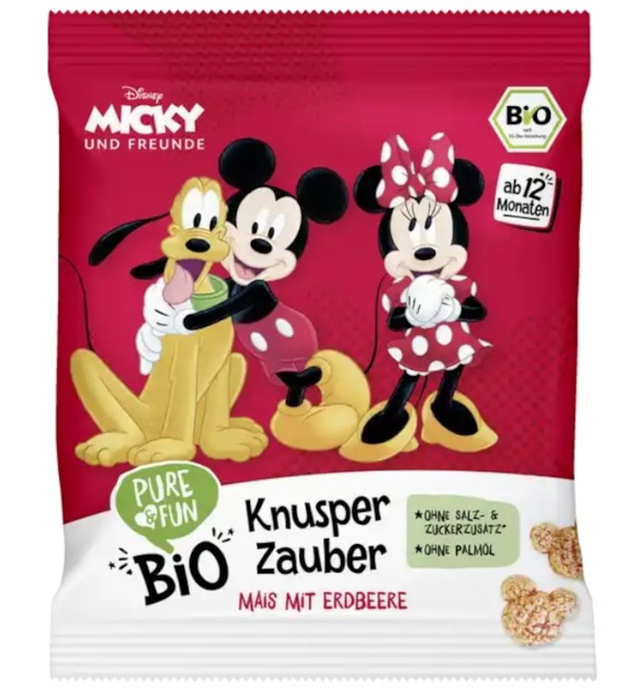 Chrupki kukurydziane truskawkowe BIO 30 g Myszka Miki