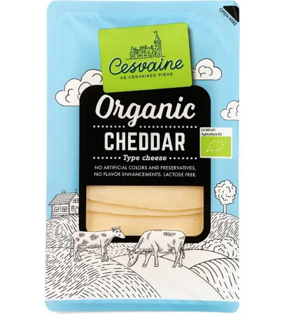 Ser cheddar w plastrach BIO 125 g