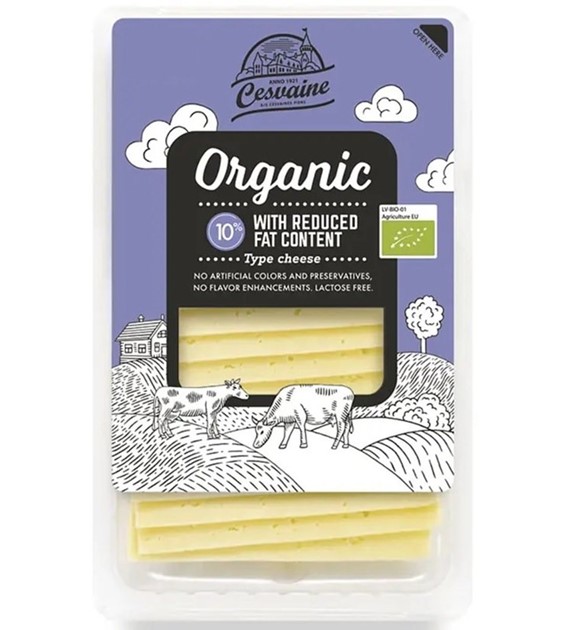 Ser żółty o obniżonej zawartości tłuszczu w plastrach BIO 125 g