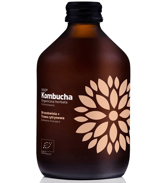 Kombucha Brzoskwinia + Trawa Cytrynowa BIO 330 ml
