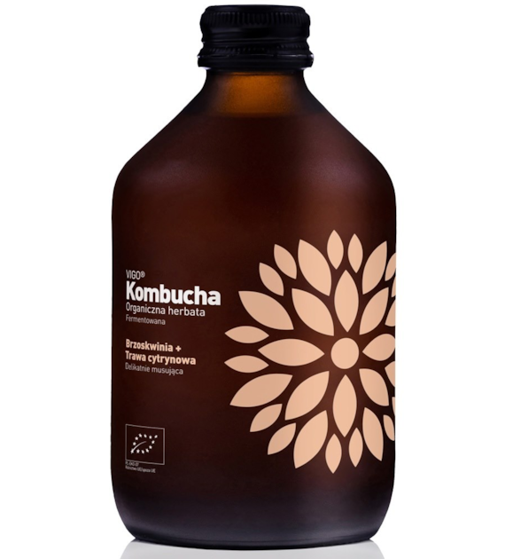 Kombucha Brzoskwinia + Trawa Cytrynowa BIO 330 ml